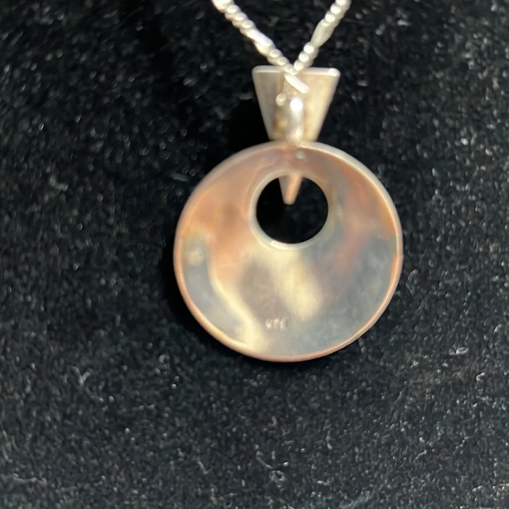 BALLESTEROS, Solid 925 Sterling Silver Chain  15” long & Finish Circle in 925 - Picture 7 of 7